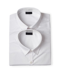 Two folded white new men's shirts c