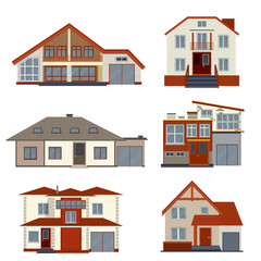 Set of various detailed houses and villas design. Collection