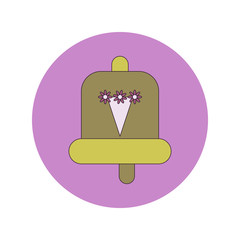 Back to School and Education Vector Flat Design bell and bouquet