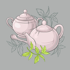 Teapot and sugar bowl