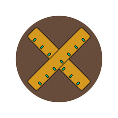 Back to School and Education Vector Flat Design Two crossed rulers