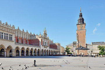 Old Town square in Krakow, Poland - obrazy, fototapety, plakaty