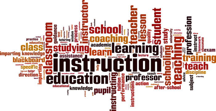 Instruction word cloud concept. Vector illustration