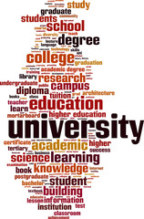 Obraz premium University word cloud concept. Vector illustration