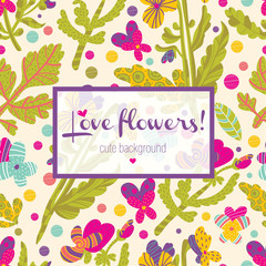 Cute flowers postcard. Summer motif.