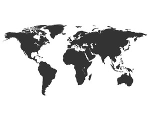 Fototapeta na wymiar world map in silhouette