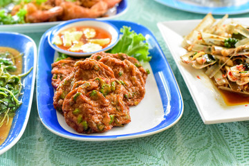 A Plate of Traditional Thai Fish Cakes