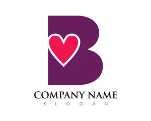 B Letter Love Logo