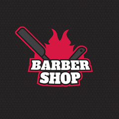 Barber Shop Logo Vector Template. For Label, Badge, Sign or Advertising