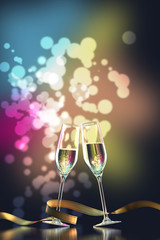 A bright toast in a romantic ambience to celebrate together