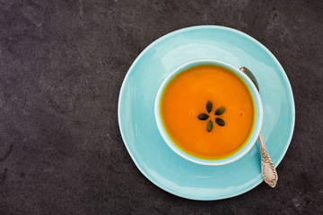 Pumpkin soup with space for text