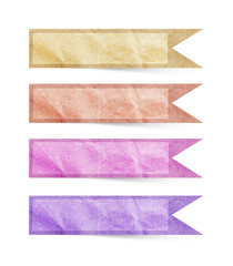 recycled paper stick on white background