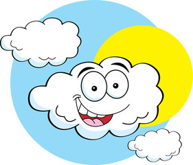 Cartoon illustration of a happy cloud.
