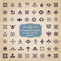 56 Ornamental elements for design and page decoration