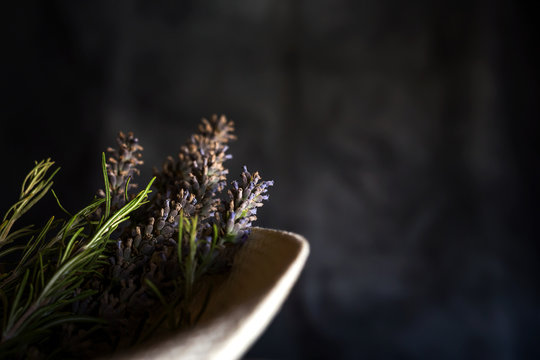 Fototapeta Close-up of dried flowers in hat