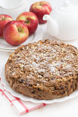 homemade apple pie, closeup vertical