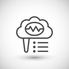 Brain activity line icon