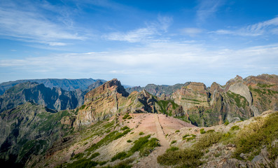 Fototapeta na wymiar Madeira island mountain landscape view from Pico Arieiro
