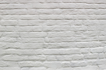 White brick wall for background and texture