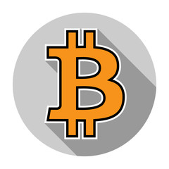 Bitcoin icon flat design vector illustration