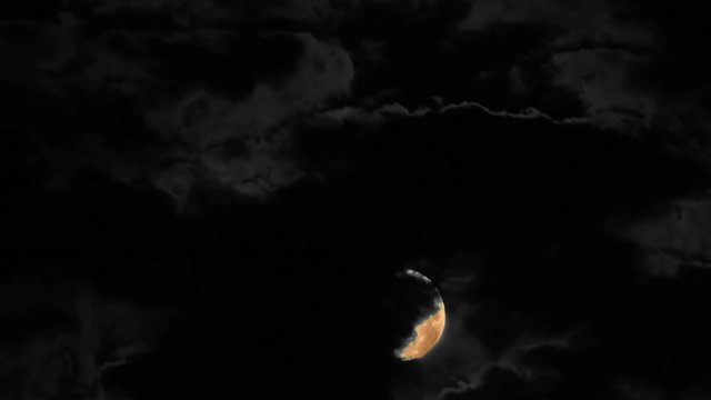 moon timelapse with clouds moving fast