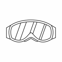 Glasses for snowboarding icon in outline style isolated on white background. Accessory symbol vector illustration