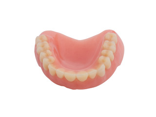 plastic teeth on isolate white background. (clipping path)