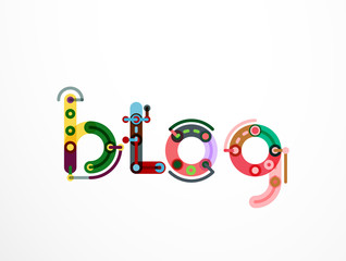 Fototapeta premium Blog word lettering banner
