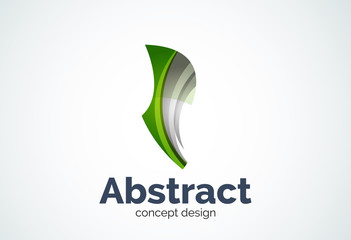 Abstract wave logo template, smooth motion concept