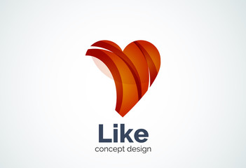 Love heart logo template