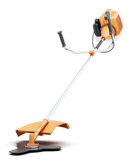 Lawn mower hand isolated on white background. 3d rendering