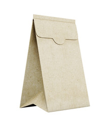 Brown paper bag isolated on white background. 3d rendering