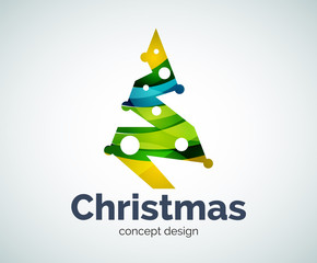 Vector Christmas tree logo template