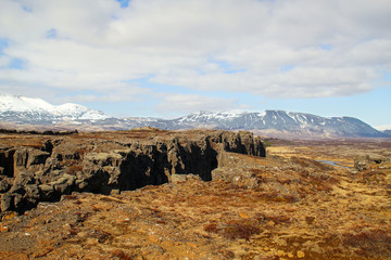 Obraz premium Thingvellir, national park and most popular tourist destinations in Iceland