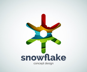 Vector Christmas snowflake logo template