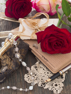 vintage arrangement with roses