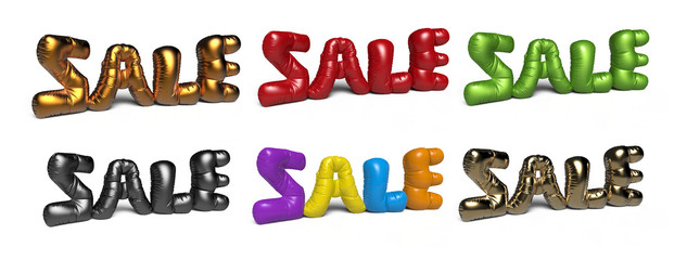 set of discount label, 6 balloon 3d sale inscription