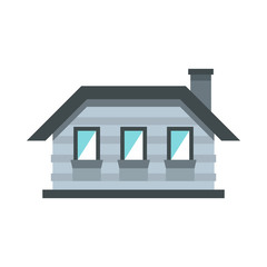 Gray cootage icon in flat style on a white background