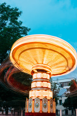Blurred Motion Effect Of Illuminated Rotating Carousel Merry-Go-Round © Great Brut Here