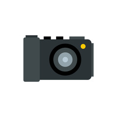 Camera icon in flat style on a white background