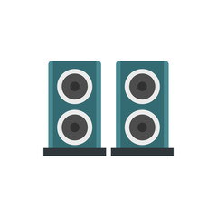 Fototapeta premium Two audio speakers icon in flat style on a white background