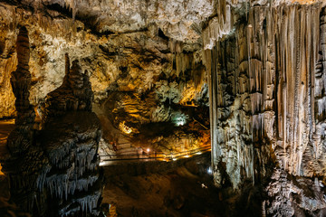 Stalactites And Stalagmites In Famous Nerja Caves, In Nerja, Malaga