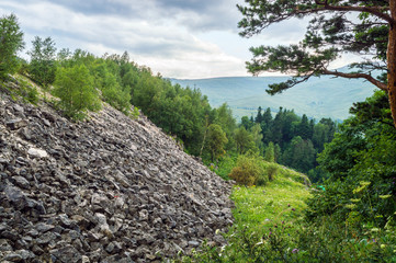 The stones on the slope