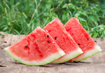 Slices of fresh ripe watermelon