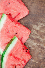 Slices of fresh ripe watermelon