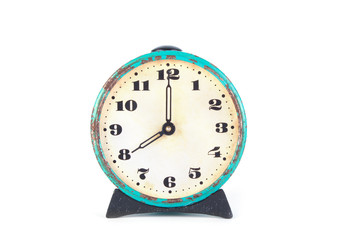 Old clock isolated