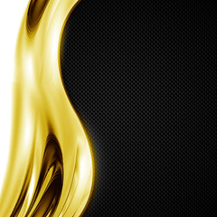 black carbon fiber and gold curve chromium frame.