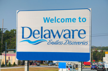 Welcome to Delaware road sign - obrazy, fototapety, plakaty