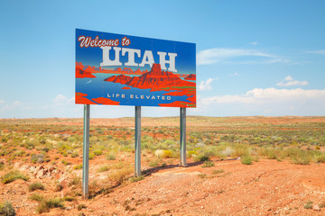 Welcome to Utah road sign - obrazy, fototapety, plakaty