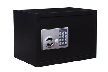 Electronic home safe isolated on white background